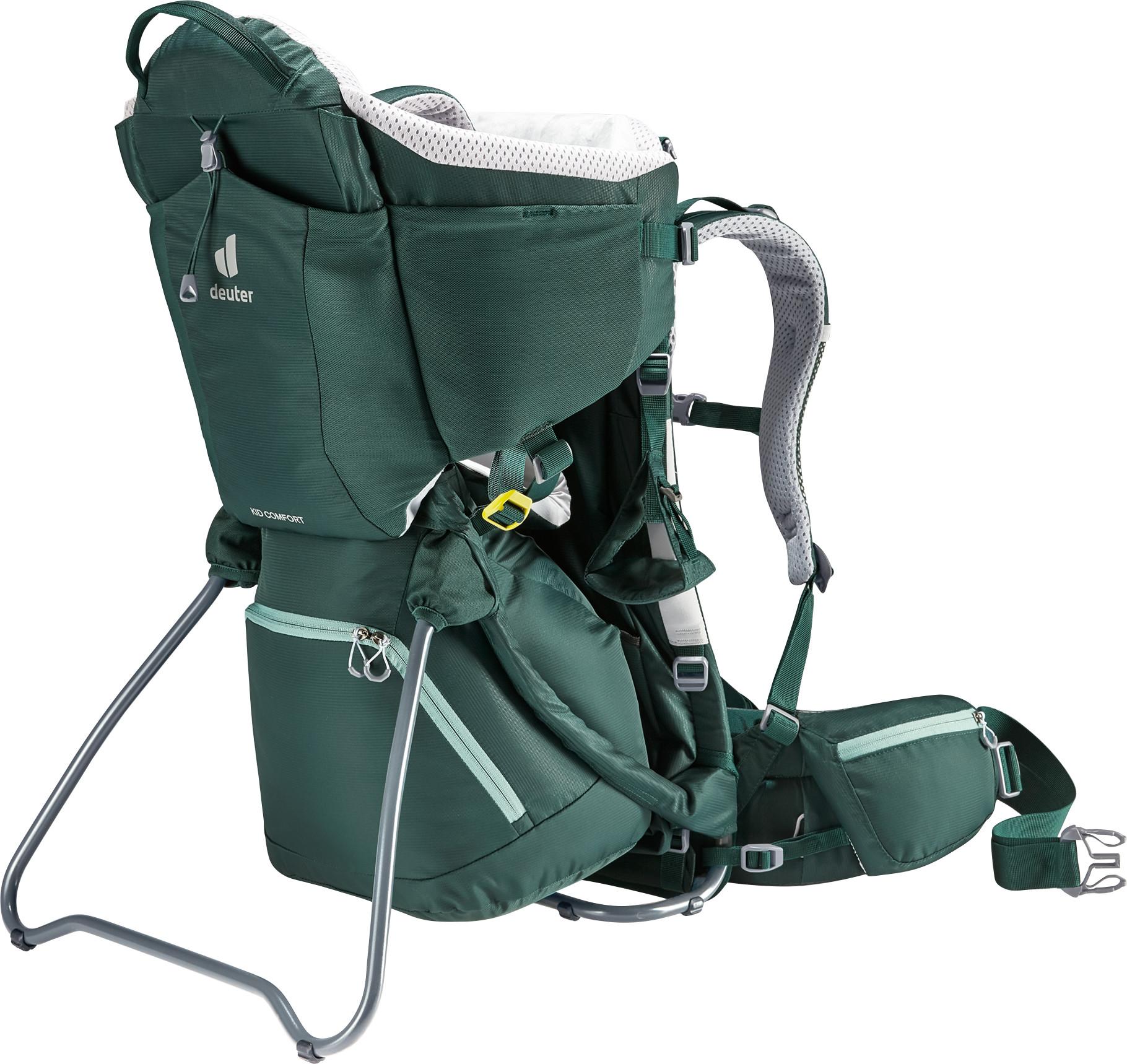 Deuter Kid Comfort Forest bæremeis i skogsgrønn farge med barnesete og solskjerm