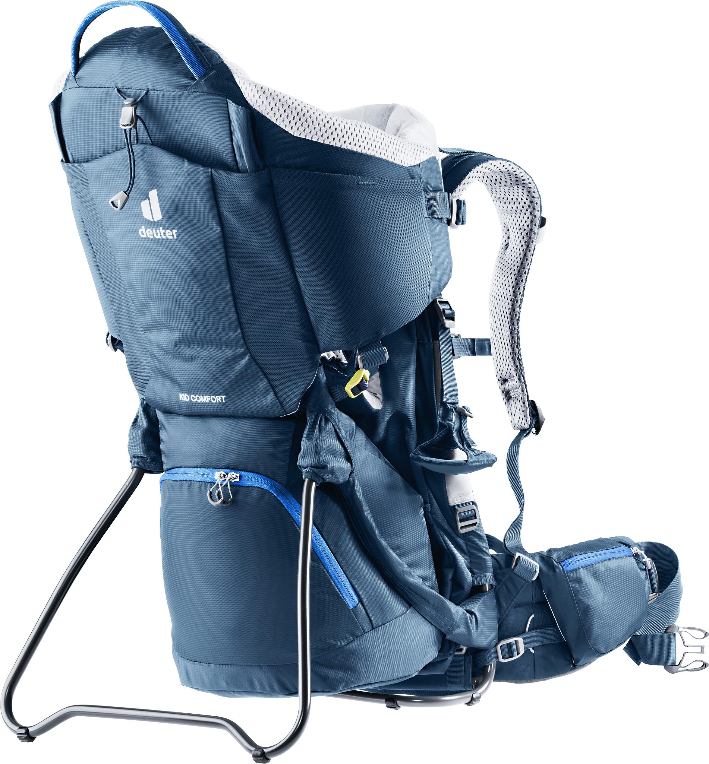 Deuter Kid Comfort Midnight bæremeis i mørk blå med hodepute og solskjerm